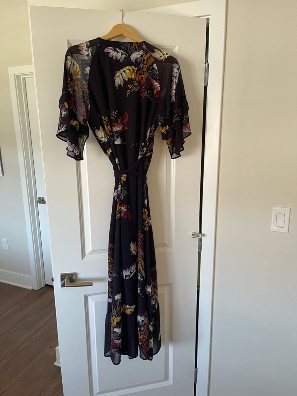 Madewell Dark purple wrap Floral Maxi Dress with Tie Waist, Never worn